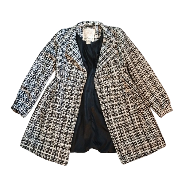 Arden B Vintage Houndstooth Black and White Coat Size XS - Picture 8 of 12